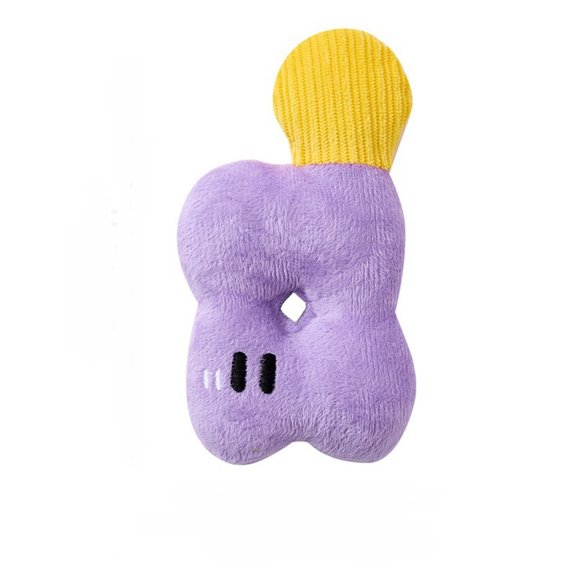 Alphabet Letter Shaped Squeaky Toy For Small Dogs, Durable Teething Chew Companion Puzzle, Self Play Fabric Toy Gift Reducing Destructive Behavior