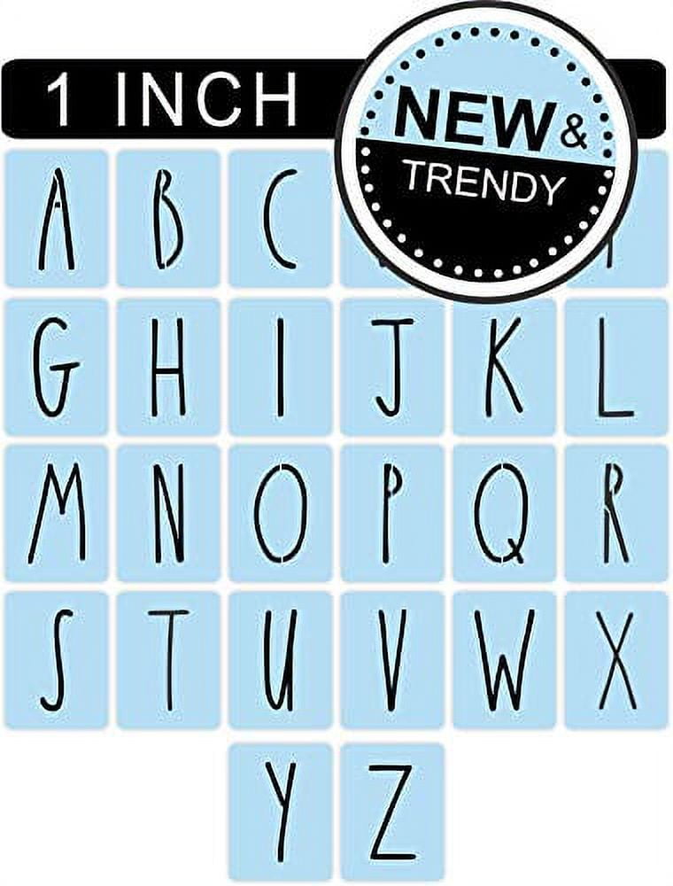 Alphabet Letter Stencil Kit, 1 Inch Paint Your Own Signs Reusable