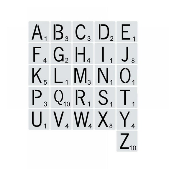 Alphabet Letter Stencils, 26 Pcs Reusable Plastic Letter and Number Templates Letter Decoration Art Craft Stencils for Painting on Wood, Wall, Glass, Fabric, Rock, Canvas, Chalkboard, Signage