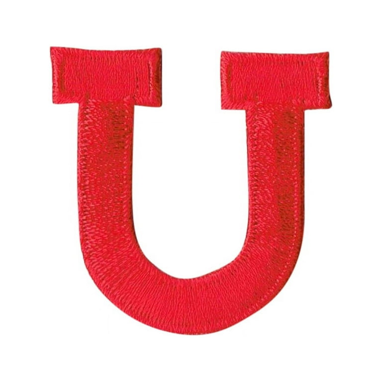 RED - 2 Alphabet/Letters your choice - Iron on Applique/Embroidered Patch