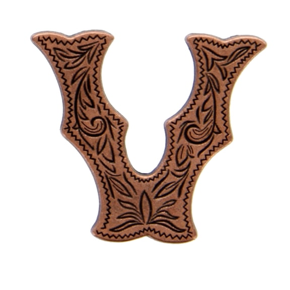 Alphabet Letter V Antique Copper Concho 3/4" Tall 1339-223