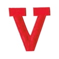 thumbnail image 1 of Alphabet Letter V, Red, 1-7/8" Block Style, Iron-on Patch, Embroidered, 1 of 1