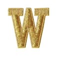 thumbnail image 1 of Alphabet Letter - W - Color Gold - 2" Block Style - Iron On Embroidered Applique Patch, 1 of 1