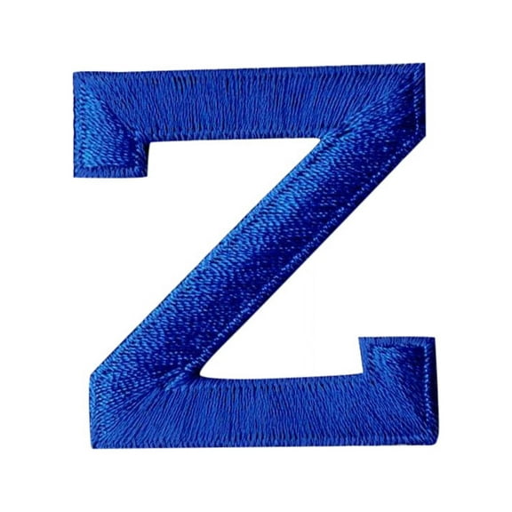 Alphabet Letter - Z - Color Royal Blue - 2" Block Style - Iron On Embroidered Applique Patch