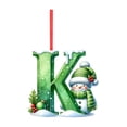 thumbnail image 1 of Alphabet Letters Christmas Ornament, Snowman Initial Christmas Ornaments A to Z Ornament Letters Decorative Hanging Xmas Alphabet Letters for Christmas Tree (K), 1 of 6
