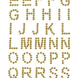 Number 0 to 9 Rhinestone Stickers, 1-Inch, 50-Count, Gold 