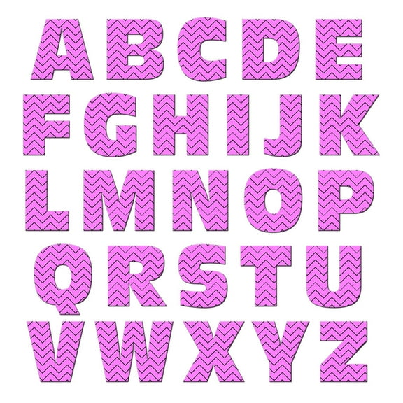 Alphabet Letters Uppercase Chevrons Pink Zig Zag MAG-NEATO'S(TM) Refrigerator Magnet Set