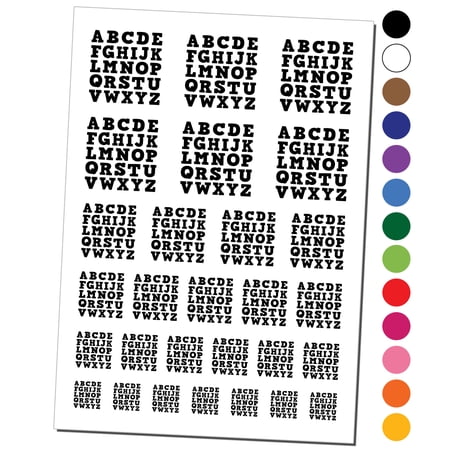 Alphabet Letters Water Resistant Temporary Tattoo Set Fake Body Art Collection - Black
