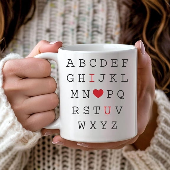 Alphabet Love Mug, I Love You Coffee Mug, VaL1entine Mug, Romantic Letter Mug, Cute Love Mug, Gift for Her