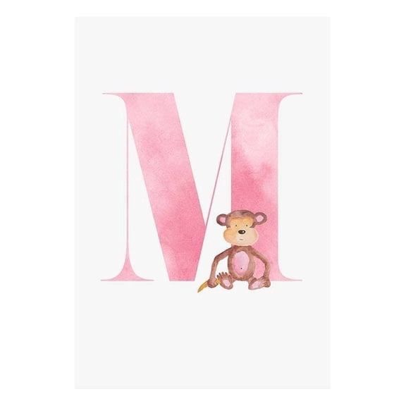 Alphabet M Print Wall Art, Modern Wall Decor For Living Room Bedroom, 8x12 UNFRAMED