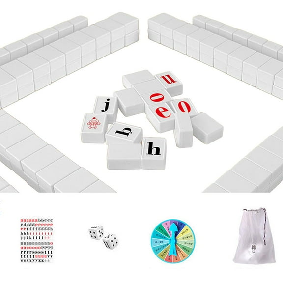 Alphabet Mahjong Tile Set(1.18), Mini English Letter Mahjong, English Teens, 108 Game Mahjong & Set For Adults Mahjong