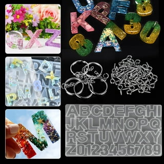 Anezus Alphabet Resin Keychain Molds, Anezus Resin Letter Molds Silicone  Letter Resin Jewelry Molds with Keychains for Resin