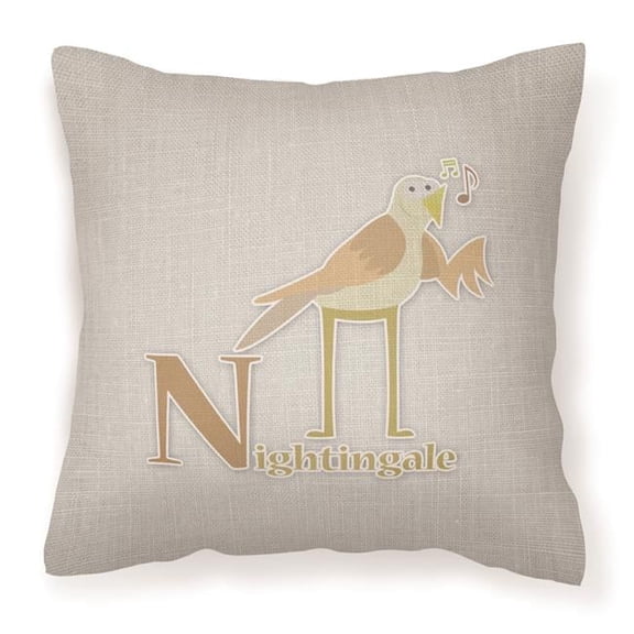 Alphabet N For Nightingale Fabric Decorative Pillow