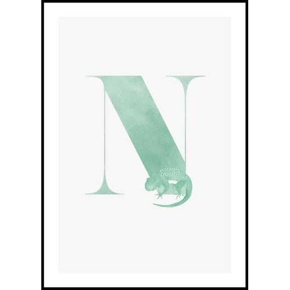 Alphabet N Poster Wall Art, Modern Wall Decor For Living Room Bedroom, 8x12 UNFRAMED