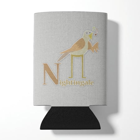 Alphabet N for Nightingale Can or Bottle Hugger