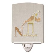 Alphabet N for Nightingale Ceramic Night Light