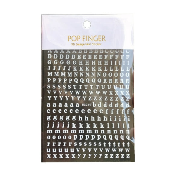 ✪ Alphabet Nail Stickers Uppercase Lower Case Letter Stickers 26 Letters DIY Decor