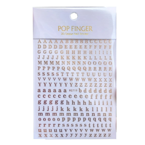 ✪ Alphabet Nail Stickers Uppercase Lower Case Letter Stickers 26 Letters DIY Decor