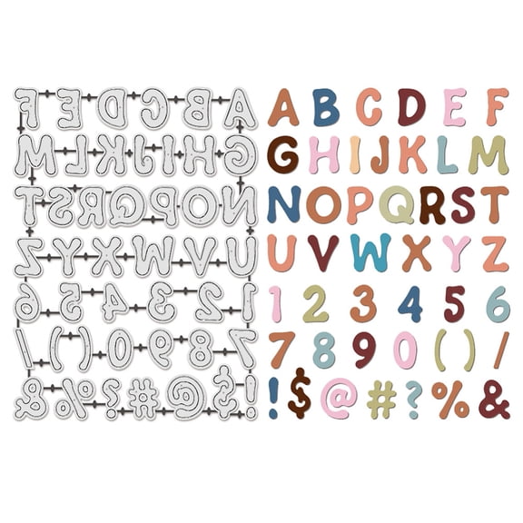 Alphabet and Number Metal Cutting Dies for Card Making Letters Alphabet Metal Die Cuts with Signs Carbon Steel Embossing Template Scrapbooking Template for DIY Photo Album Decoration DIY