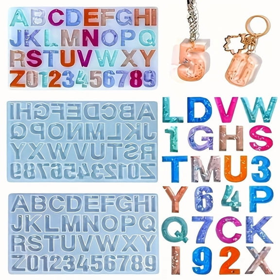 Alphabet & Number Resin Molds Silicone Mold Kit