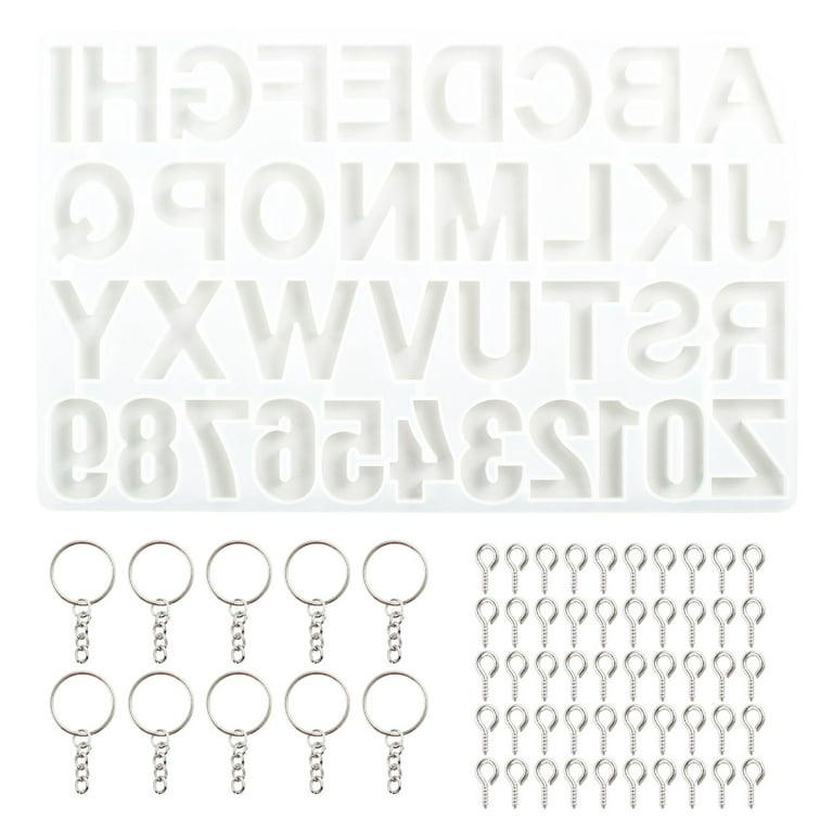 DIY Resin Alphabet Keychain Molds & Hole for Epoxy Letter Molds Art Craft