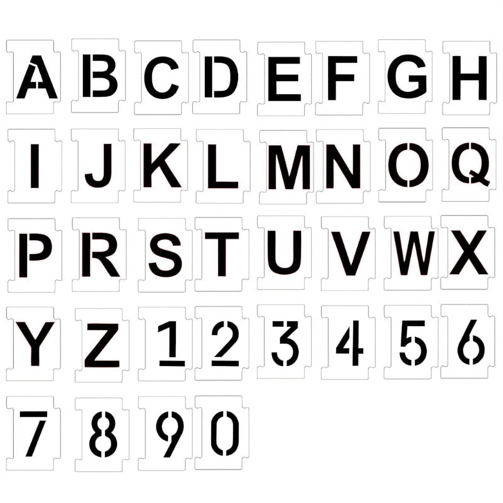 Reusable Alphabet Number Stencils 4 Inch, Pack of 26 Letters & Numbers, Durable Plastic Templates - Walmart.com reusable-alphabet-number-stencils-4-inch-pack-of-26-letters-numbers-durable-plastic-templates-walmart-com