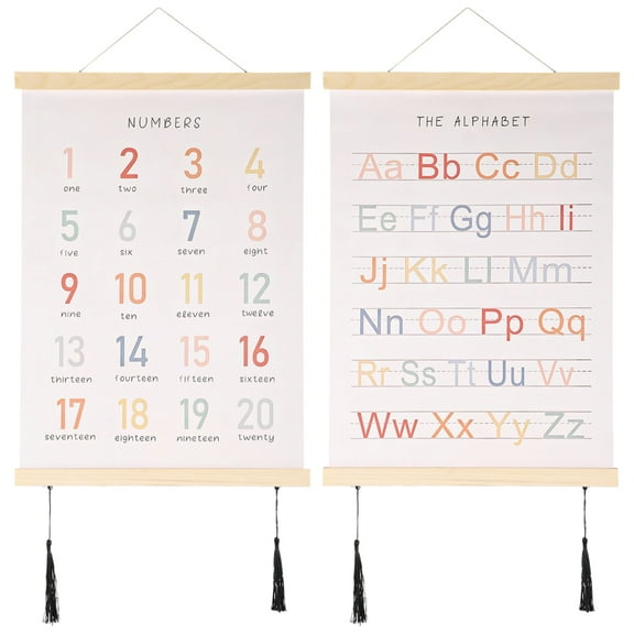 Alphabet Alphabet Numbers Poster Hanger Frame Set of 2,Playroom Decor Alphabet Poster,Toddler Learning Posters for Nursery Kids Room Playroom Classroom Decor(12*16 inch)