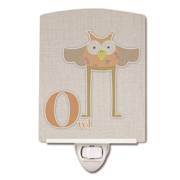 Alphabet O for Owl Ceramic Night Light