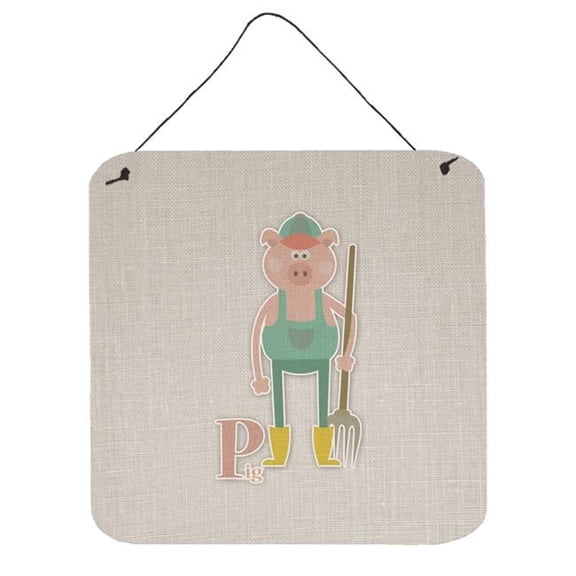 Alphabet P for Pig Wall or Door Hanging Prints