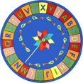 thumbnail image 1 of Joy Carpets Kid Essentials Alphabet Pinwheel 13'2" Round Area Rug in Color Multi, 1 of 2