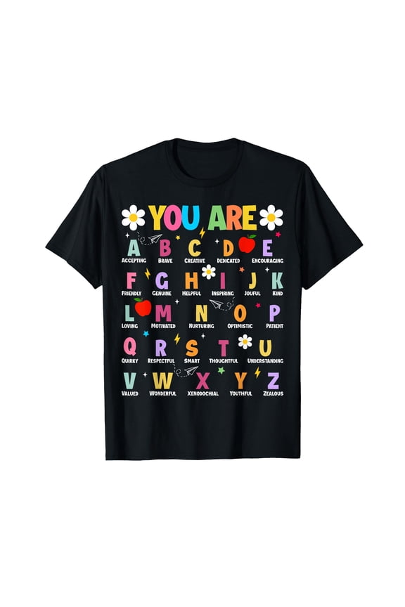 Alphabet Positive Affirmations Back To School Teacher T-Shirt