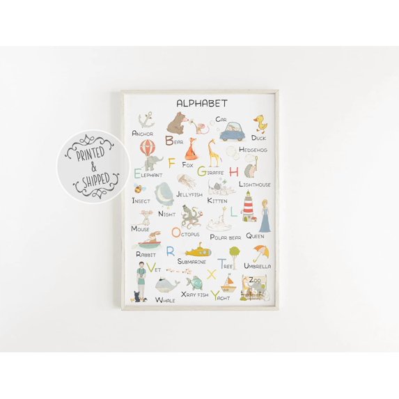 Alphabet Print, Alphabet Art, Nursery Decor, Nursery Wall Art, Alphabet ...