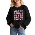 thumbnail image 1 of Alphabet Print Crewneck Sweatshirt for Children's Casual Long Sleeve Pullover Top Comfortable Fit, 1 of 5