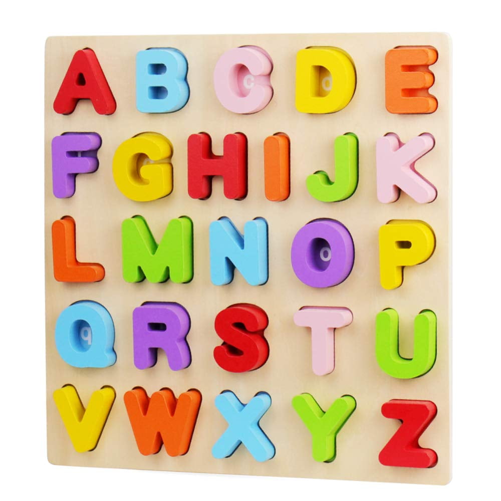 Alphabet Puzzle, WOOD CITY MMF7 ABC Letter Puzzles for 2 3 Years Old