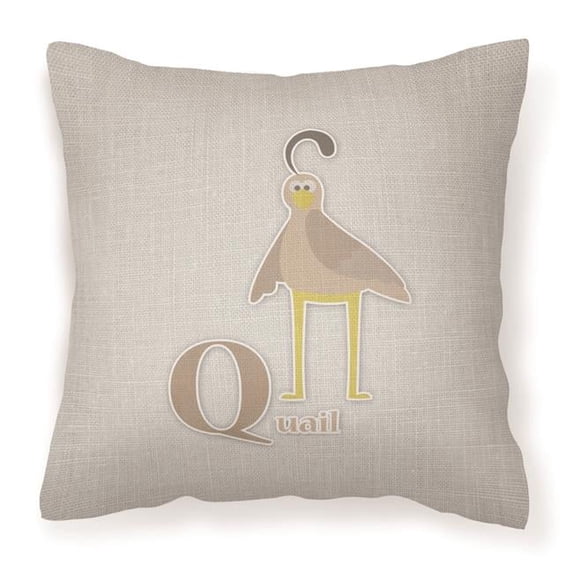 Alphabet Q For Quail Fabric Decorative Pillow