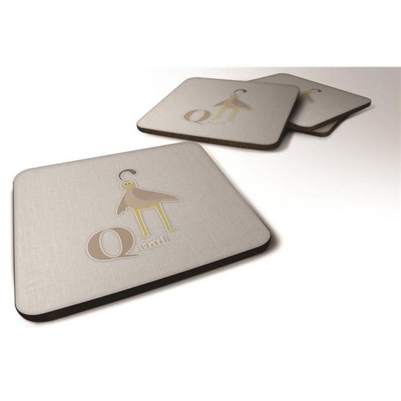 Alphabet Q For Quail Foam Coasters - Set of 4