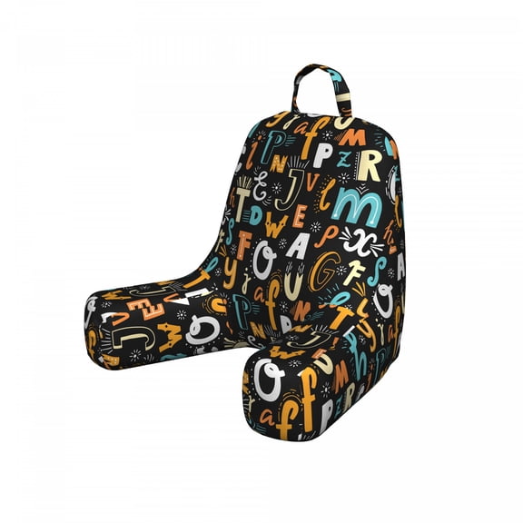 Alphabet Reading Pillow Cover, Pattern of Funny Lowercase and Uppercase Alphabet Illustration, Unstuffed Printed Bed Rest Case from Soft Fabric, Small, Dark Taupe Multicolor, by Ambesonne