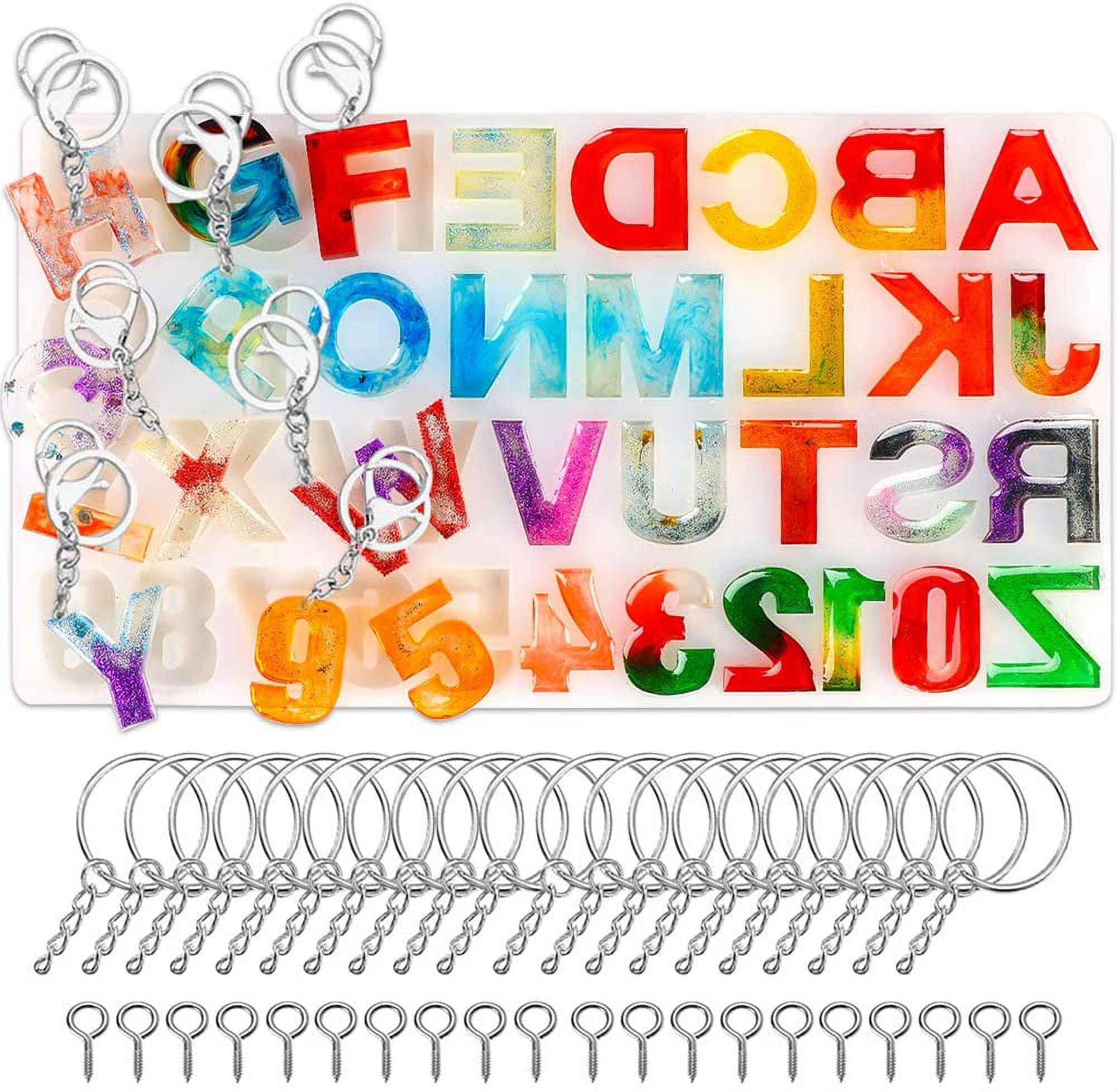 Silicone Alphabet Resin Molds Kit Letter Number Pendants - Temu