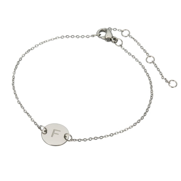 Alphabet Round F Initial Bracelet Dainty Jewelry Friendship Gifts