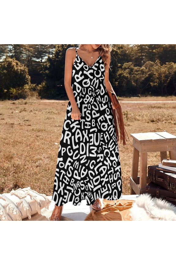 Alphabet Sleeveless Dress Clothing prom clothes cocktail dresses