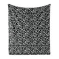 thumbnail image 1 of Alphabet Soft Flannel Fleece Blanket, Custom Typography with Cursive Style Letters Monochrome Hand Written, Cozy Plush for Indoor and Outdoor Use, 50" x 60", Charcoal Grey and White, by Ambesonne, 1 of 5