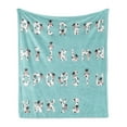 thumbnail image 1 of Alphabet Soft Flannel Fleece Blanket, Print of Nursery Themed Graphic of Z with Whimsical Cow Printed Letters, Cozy Plush for Indoor and Outdoor Use, 70" x 90", Pale Blue Grey Blush, by Ambesonne, 1 of 5