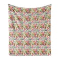 thumbnail image 1 of Alphabet Soft Flannel Fleece Throw Blanket, Modern Design of Big Energetic ABC Silhouettes in a Grungy Theme, Cozy Plush for Indoor and Outdoor Use, 50" x 70", Eggshell and Multicolor, by Ambesonne, 1 of 5