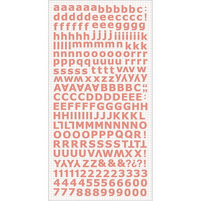 Alphabet Stickers, 6" x 12", Sheet