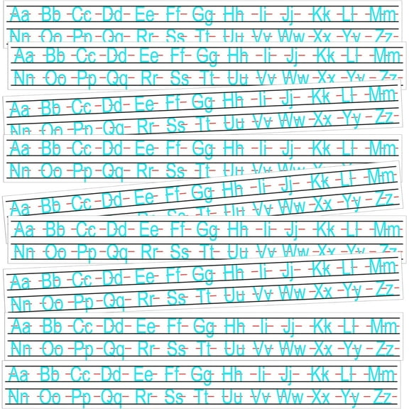 Alphabet Strips Stickers 1x8inch Letters Desk Strips Labels 26 Letters Worksheet Labels 2Pcs