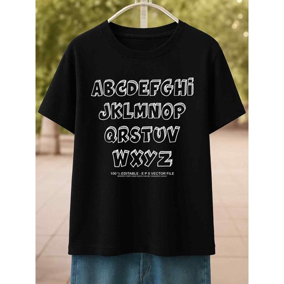 Alphabet T-Shirt men's Exercise 180G 100% Cotton black Running basketball Unique Design Unisex Shirt Printed tshirts Unique Design Unisex Shirt Cotton tshirts