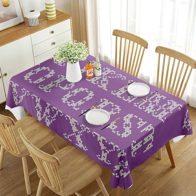 Alphabet Tablecloth Alphabet Lore Table Cover Rectangle for Dining Room