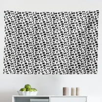 Alphabet Tapestry, Alphabetic in Circles Polka Dots Whimsical Specifics, Fabric Wall Hanging Decor for Bedroom Living Room Dorm, 2 Sizes, Aqua Indigo, by Ambesonne