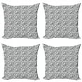 thumbnail image 1 of Alphabet Throw Pillow Cushion Case Pack of 4, Monochrome Random Calligraphy with Hand Writing Letters, Modern Accent Double-Sided Print, 4 Sizes, Charcoal Grey and White, by Ambesonne, 1 of 2