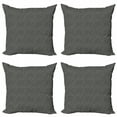 thumbnail image 1 of Alphabet Throw Pillow Cushion Case Pack of 4, Repetitive Computer Graphics of Randomly Aligned Calligraphic Elements, Modern Accent Double-Sided Print, 4 Sizes, Dark Grey and Eggshell, by Ambesonne, 1 of 2